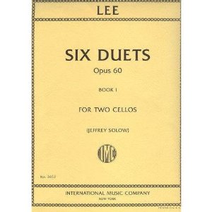 Lee Sebastian Six Duets Op. 60 Book 1 For Two Cellos (Jeffrey Solow) by International Music Co